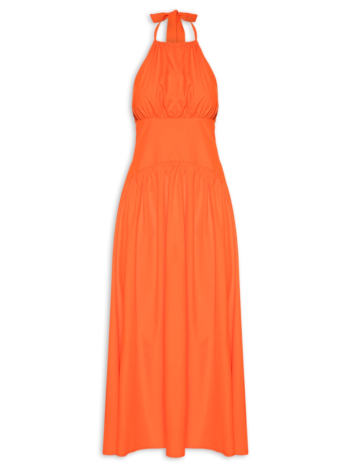 Vestido Frente Única Midi Laranja Farm