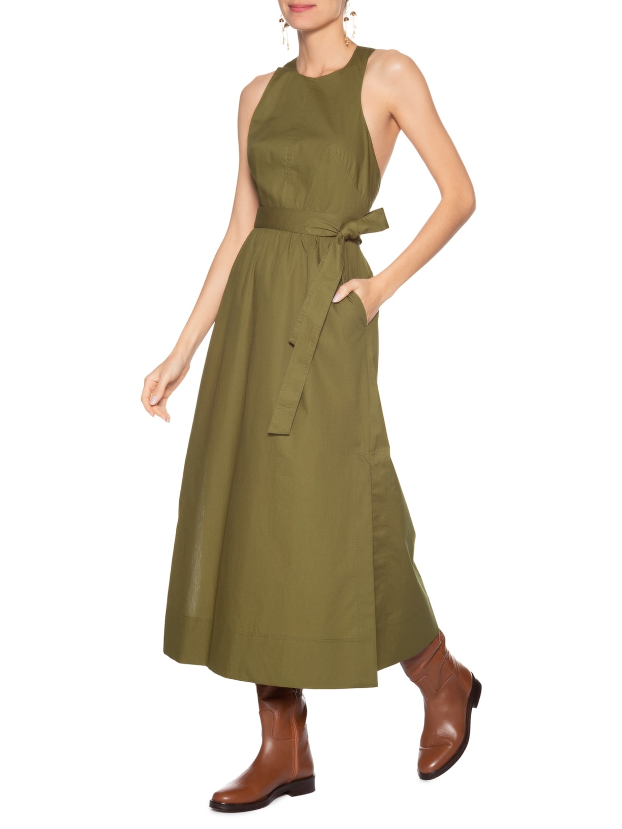 Vestido Frente Única New Marche Verde Animale