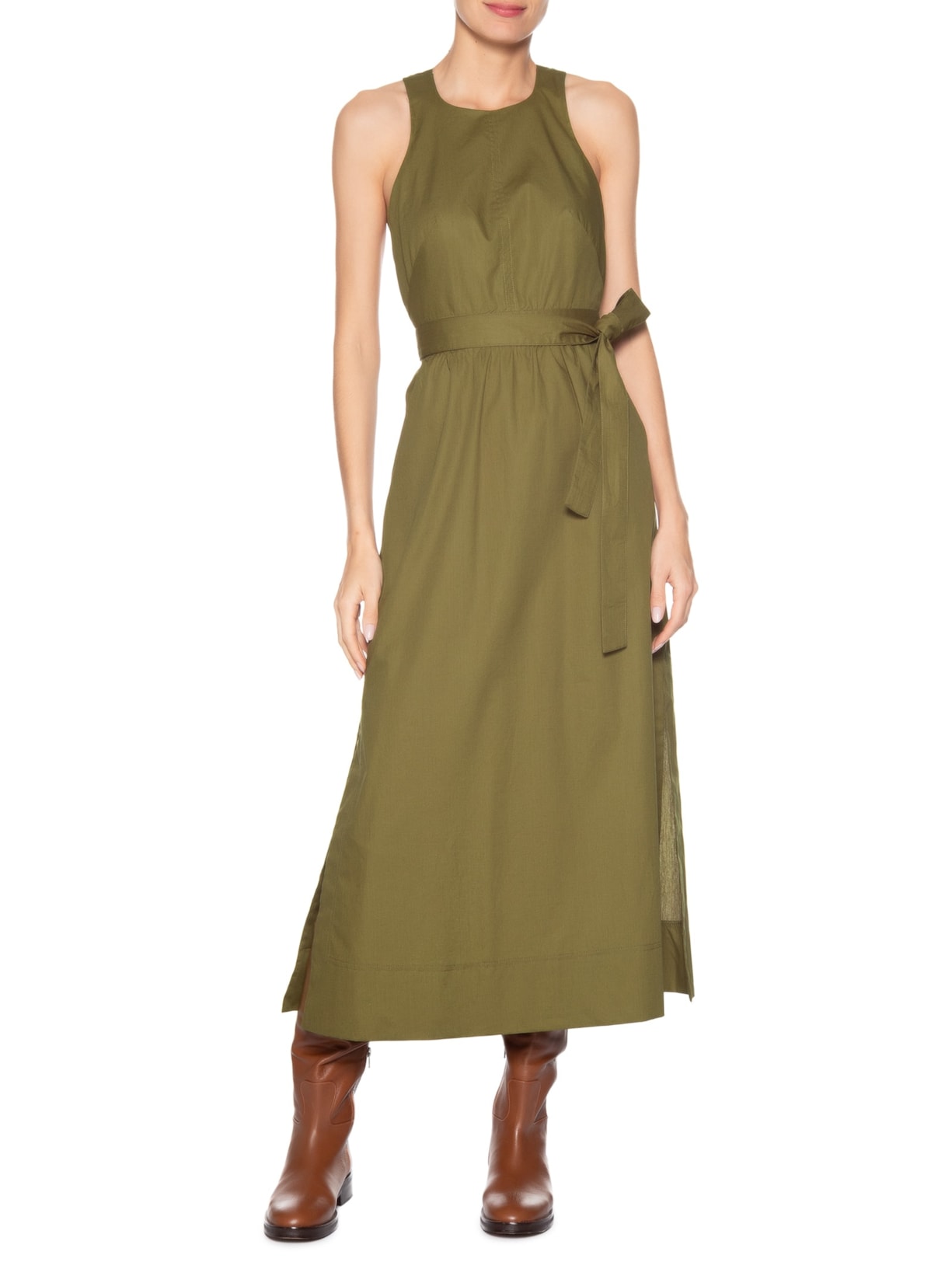 Vestido Frente Única New Marche Verde Animale