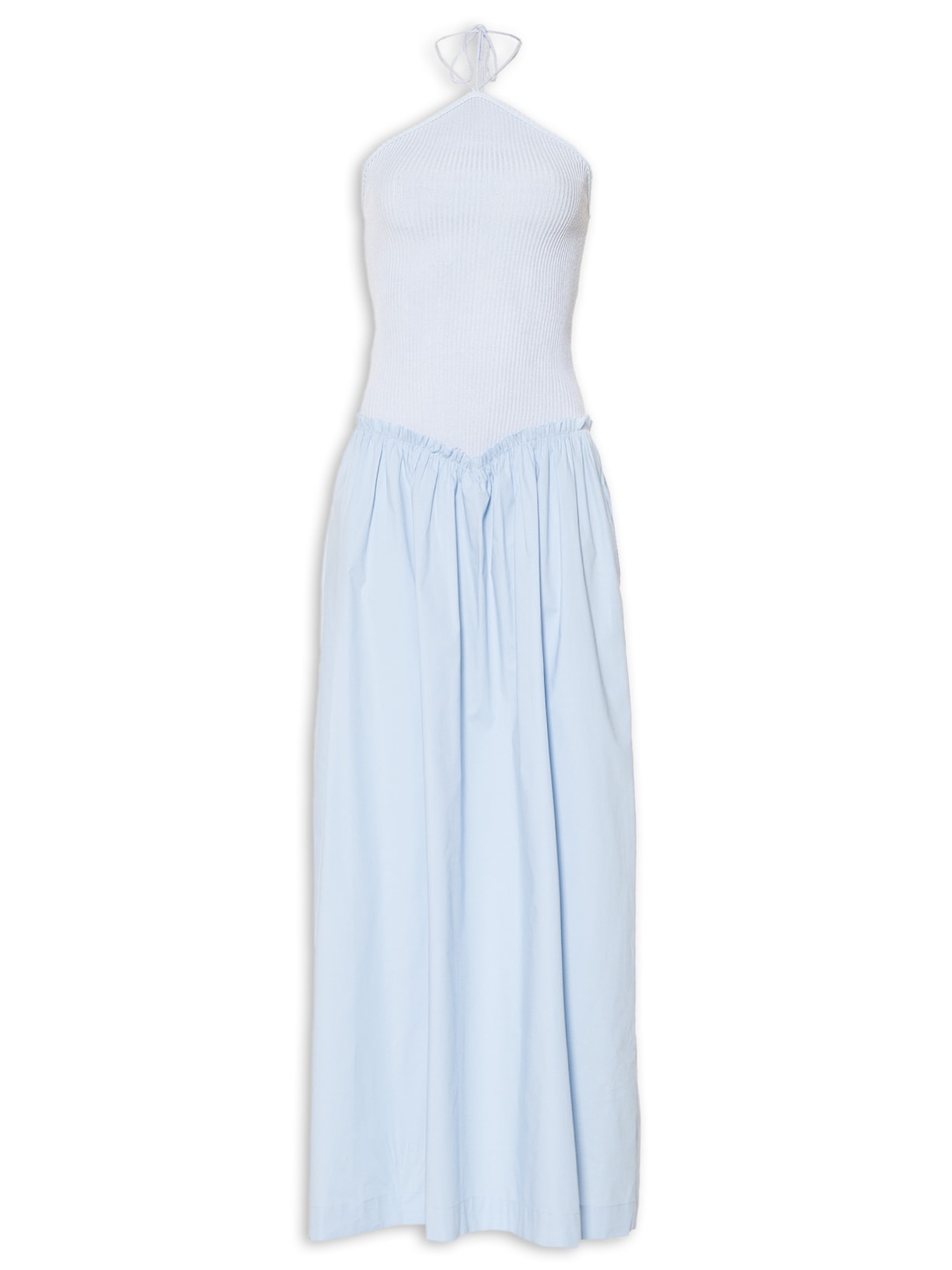 Vestido Frente única Tricot Saia Tricoline - Azul