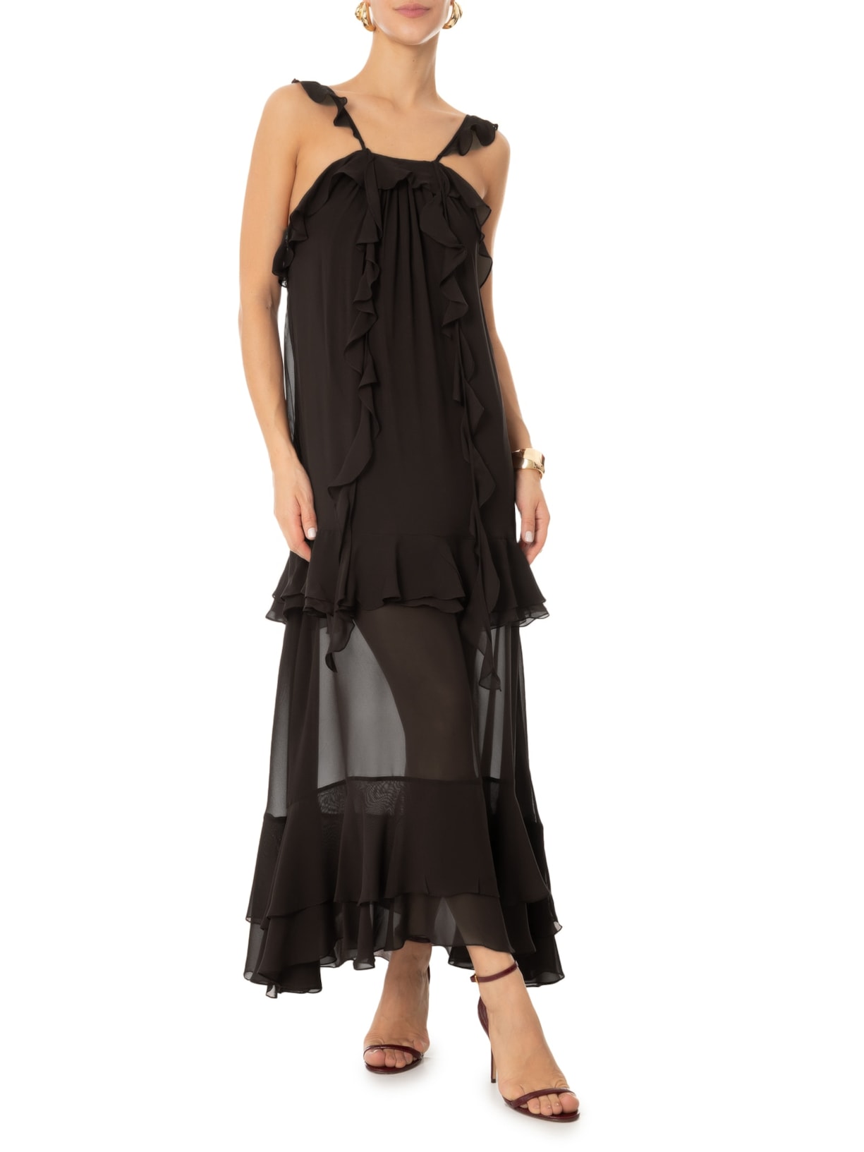 Vestido Gaia Midi Marrom Bo.bô
