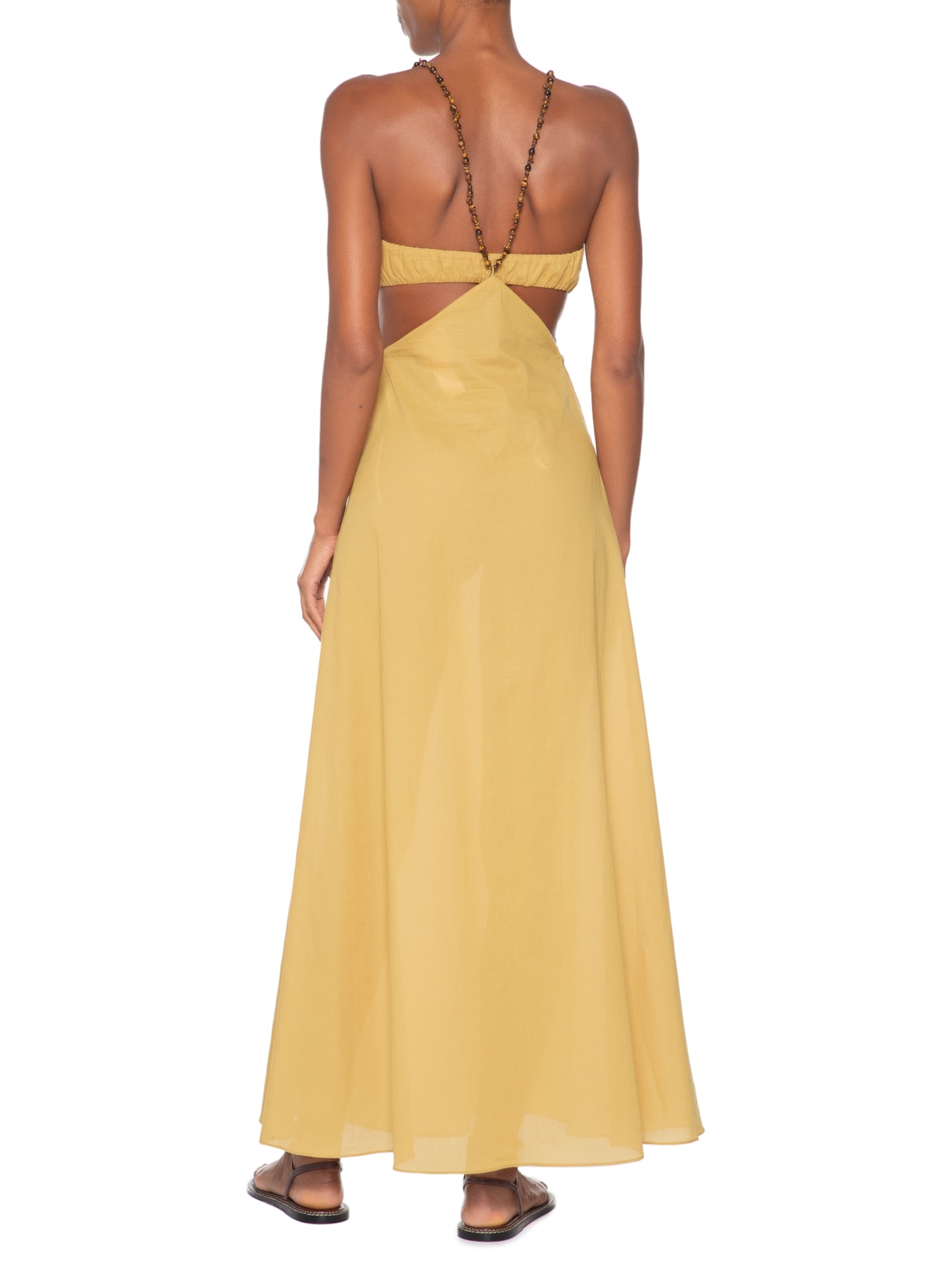 Vestido Gaze Casquinha Fun Bege Paula Raia