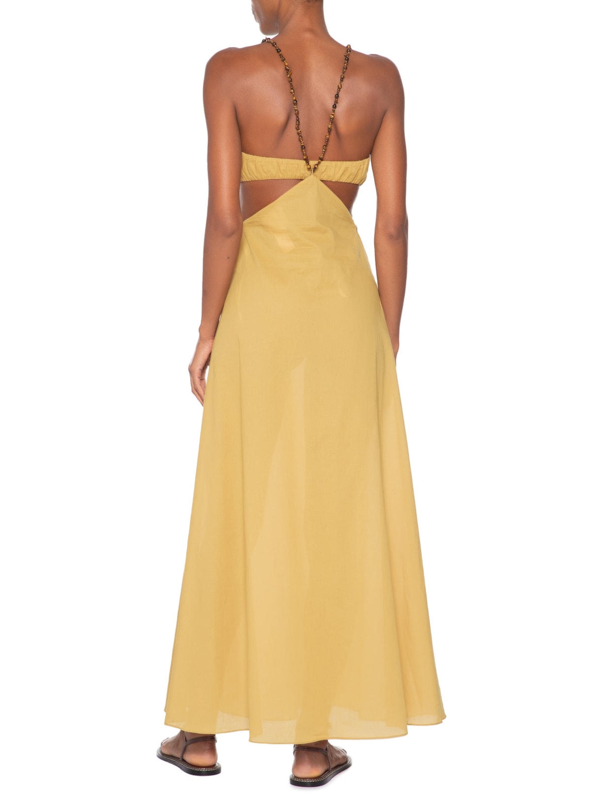 Vestido Gaze Casquinha Fun Bege Paula Raia