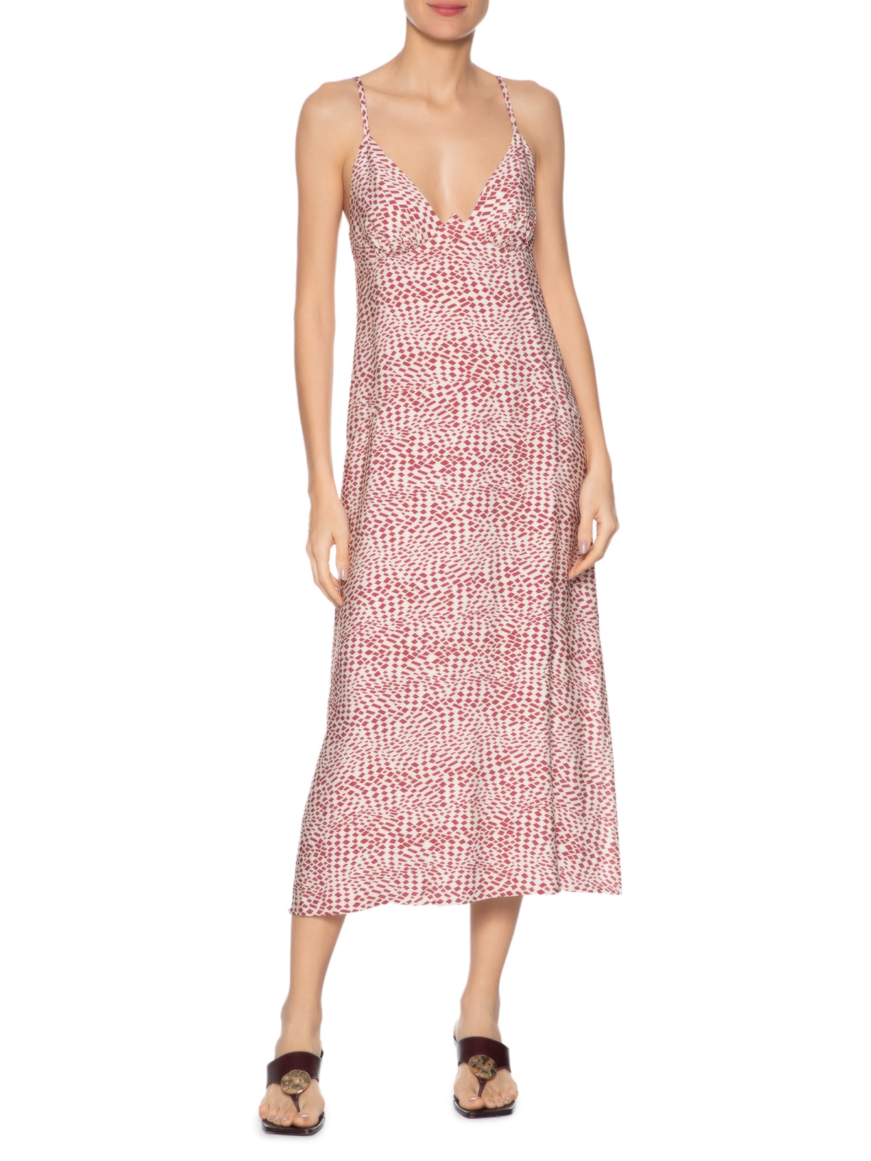 Vestido Geo Estrobo Hall Vermelho Animale Jeans