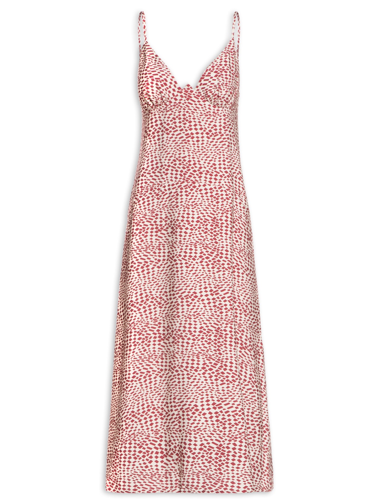 Vestido Geo Estrobo Hall - Vermelho