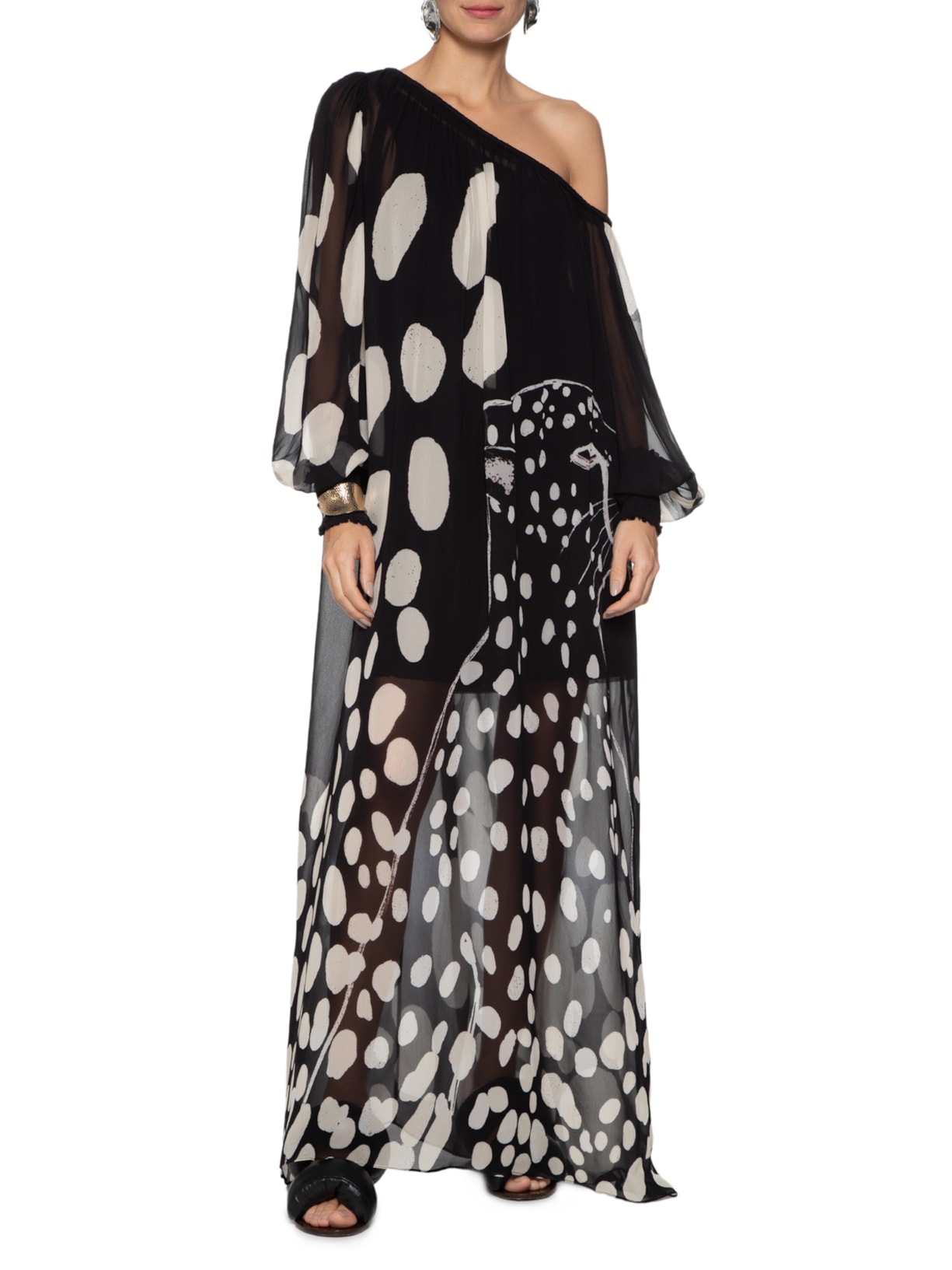 Vestido Georgia 2 Mangas Preto Yukio