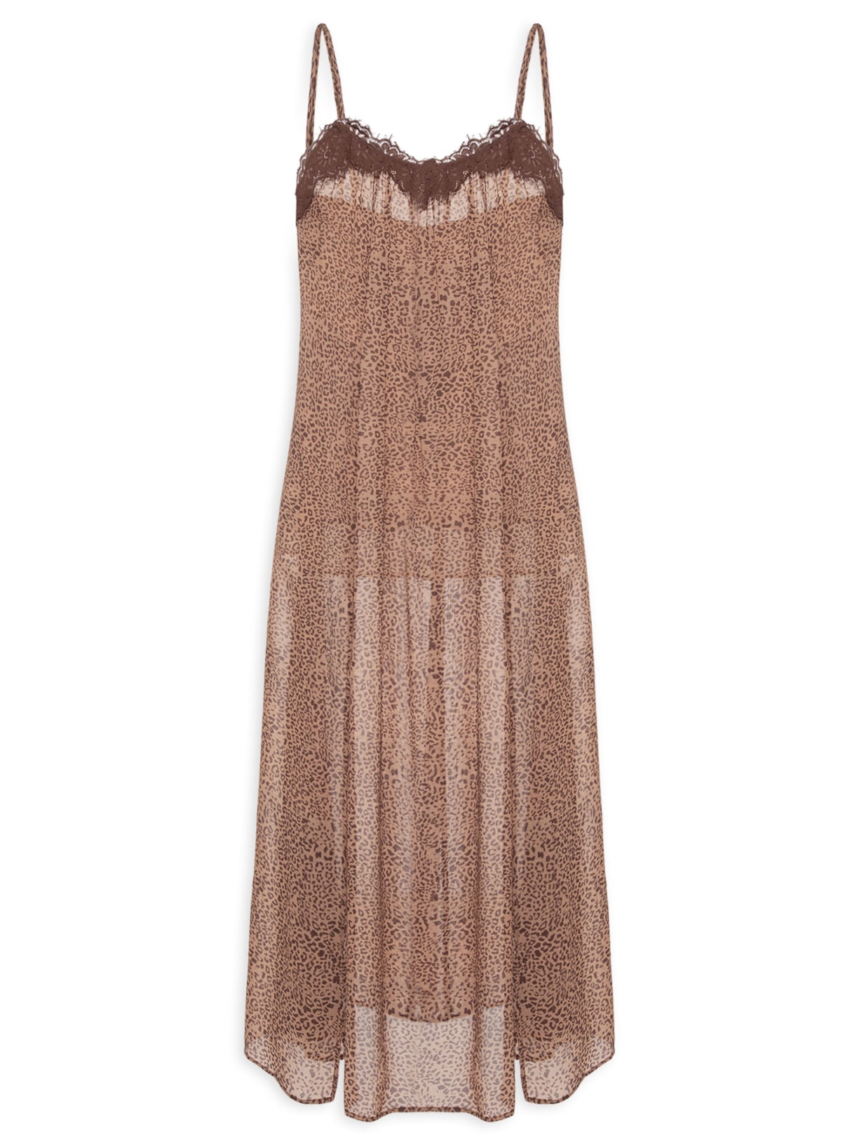 Vestido GGT Estampa Onça Manchada - Marrom