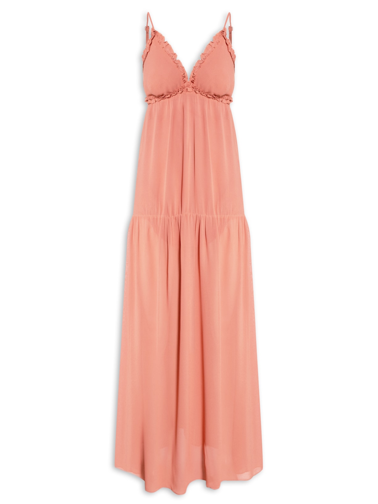 Vestido Ggt Midi Babados - Rosa