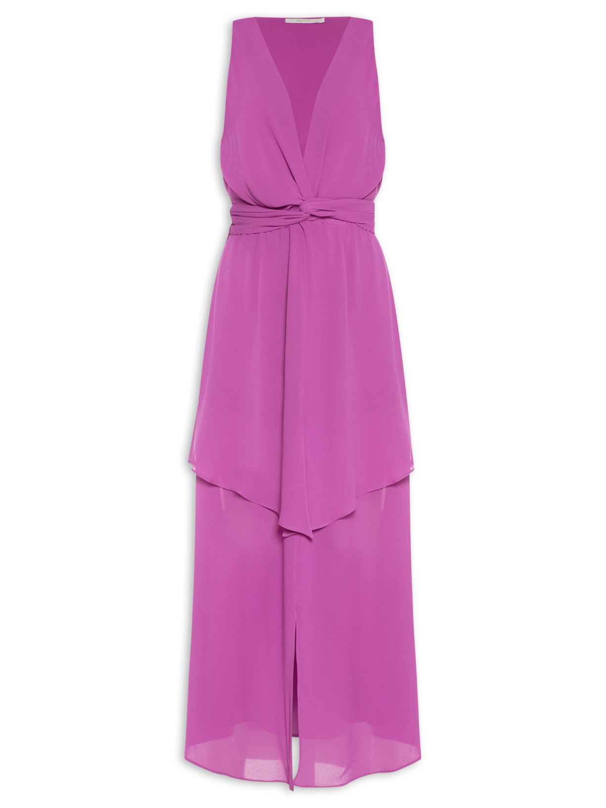 Vestido Ggt Midi Camadas - Roxo