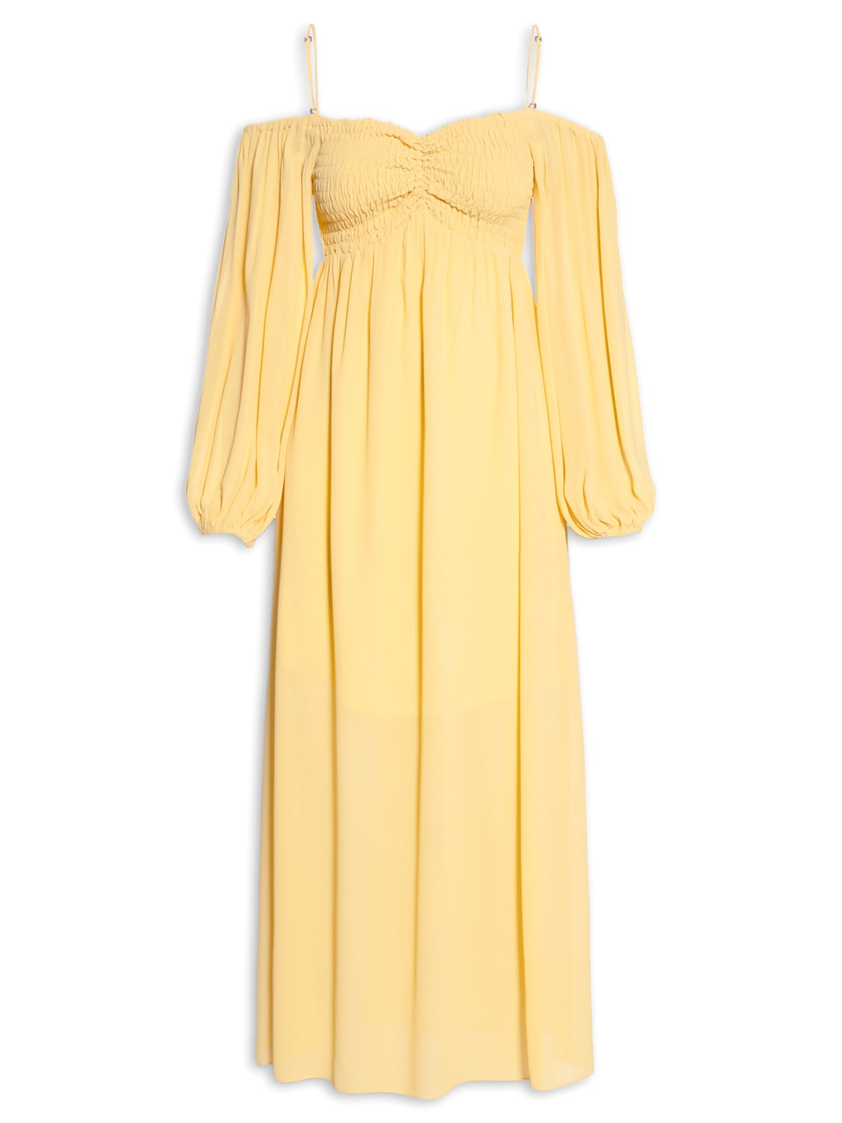 Vestido Ggt Midi Lastex - Amarelo