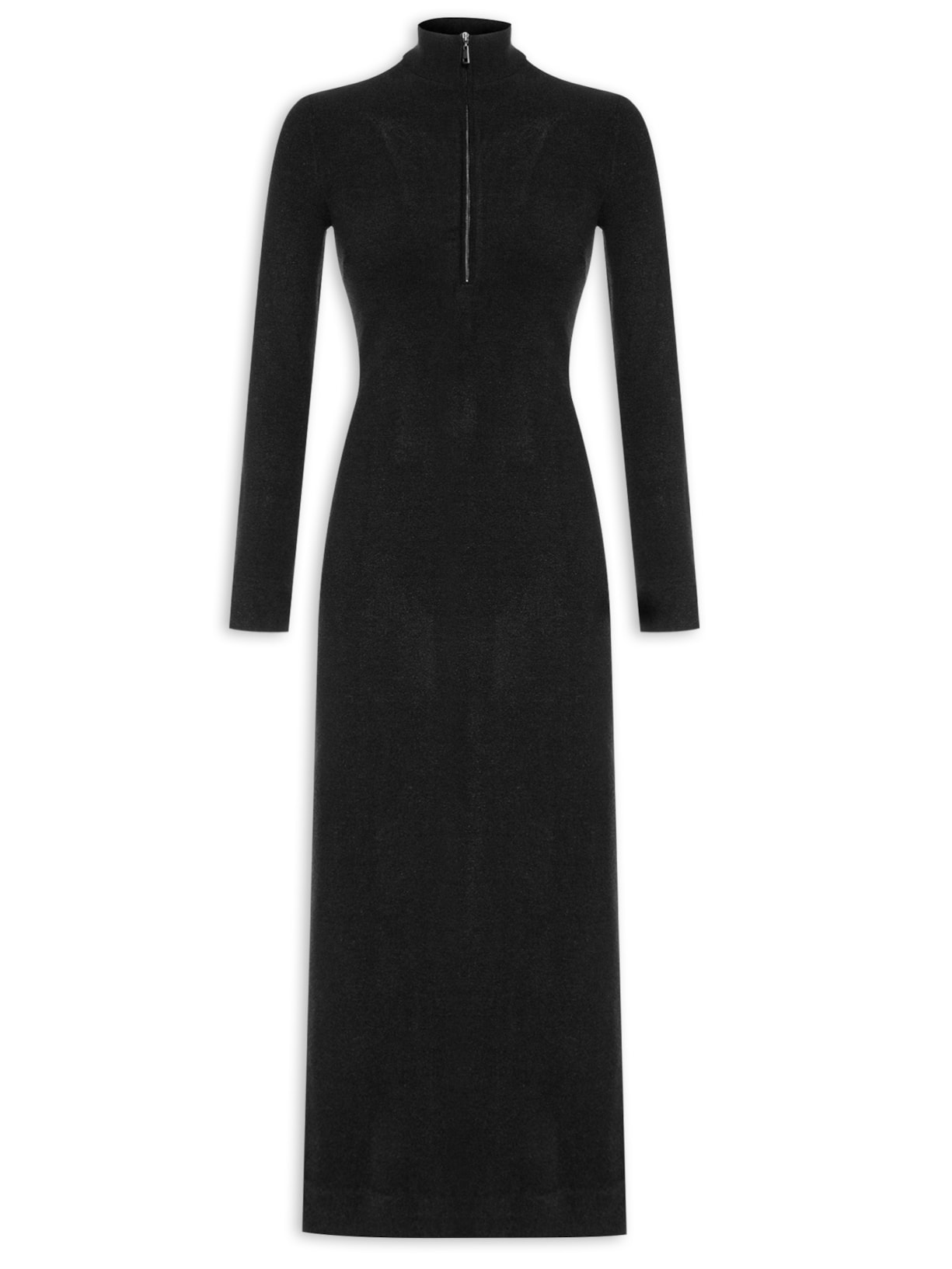 Vestido Gola Alta Andrea - Preto