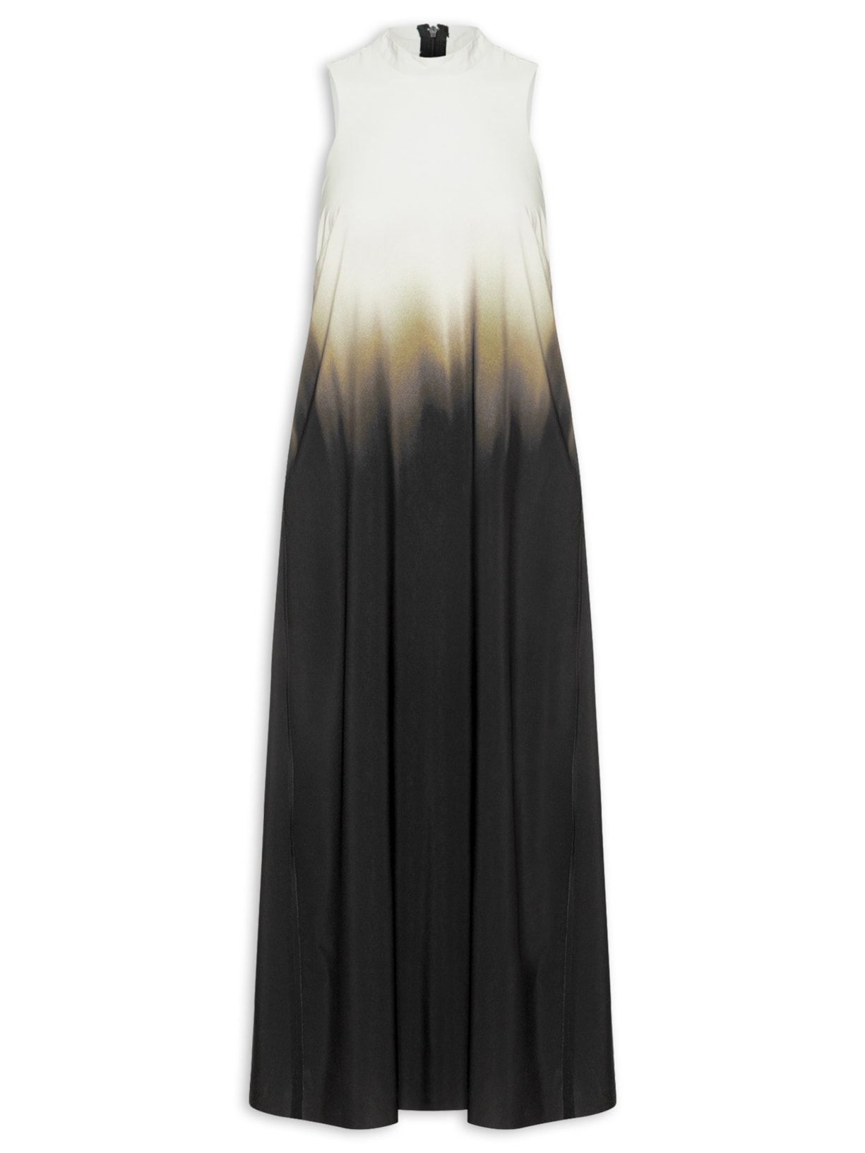 Vestido Gola Blurred Brown Superlight Preto Osklen