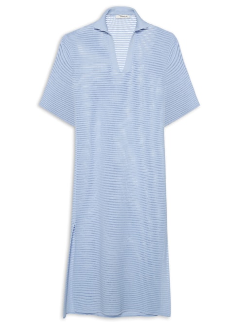 Vestido Gola Polo - Azul