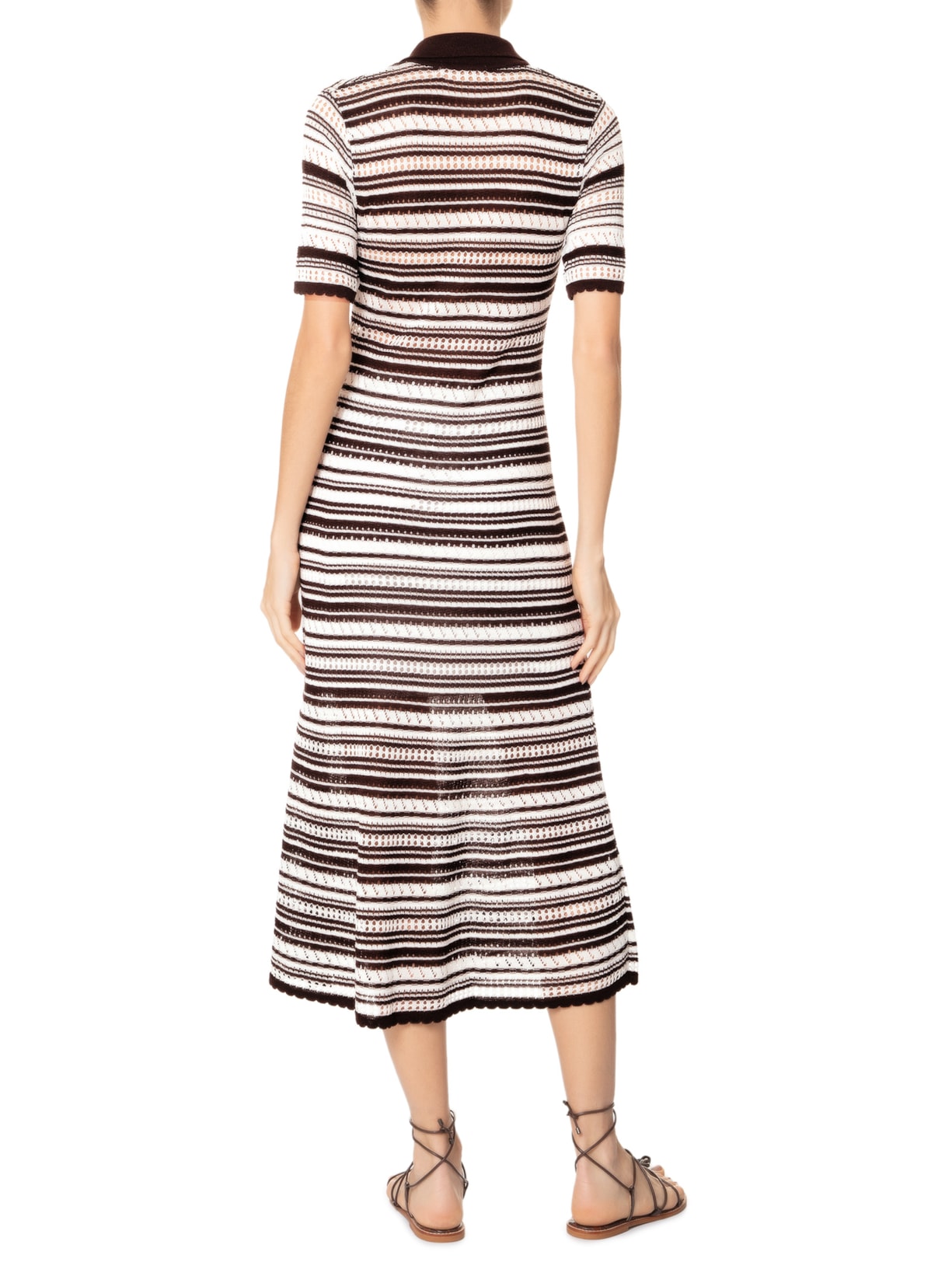 Vestido Gola Polo Em Tricot Marrom '2Essential