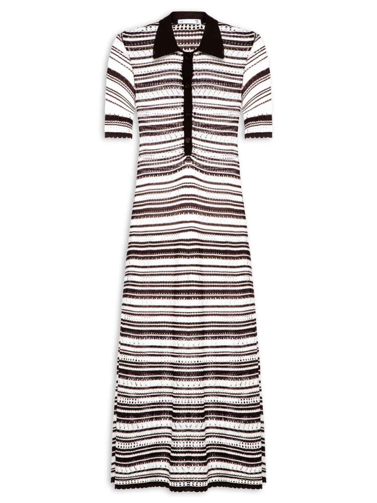 Vestido Gola Polo Em Tricot Marrom '2Essential