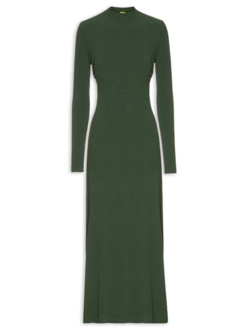 Vestido Golinha Decote Costas Crepe - Verde