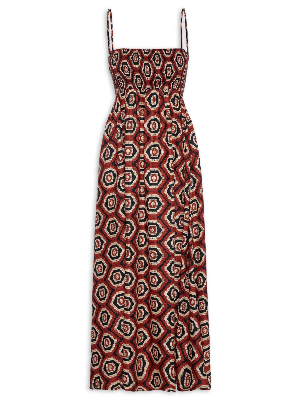 Vestido Gráfico Coral - Preto