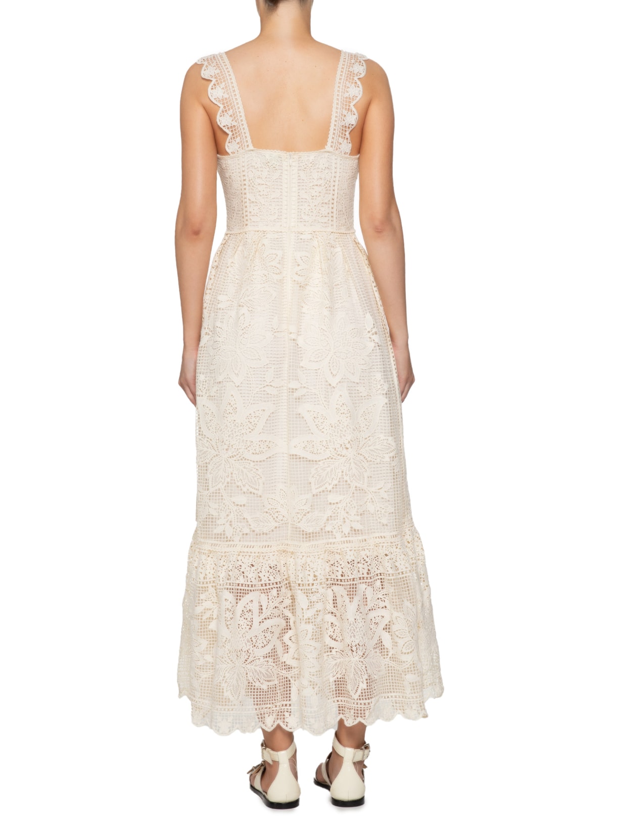 Vestido Guipure Ciranda De Cor Off White Farm