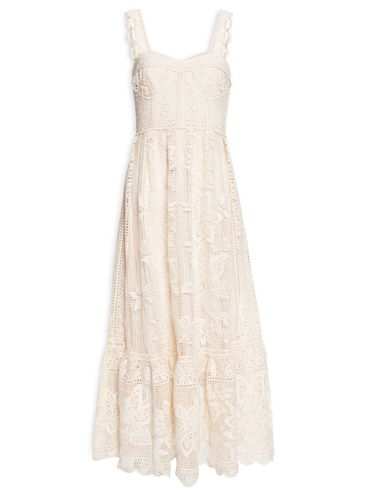 Vestido Guipure Ciranda De Cor - Off White