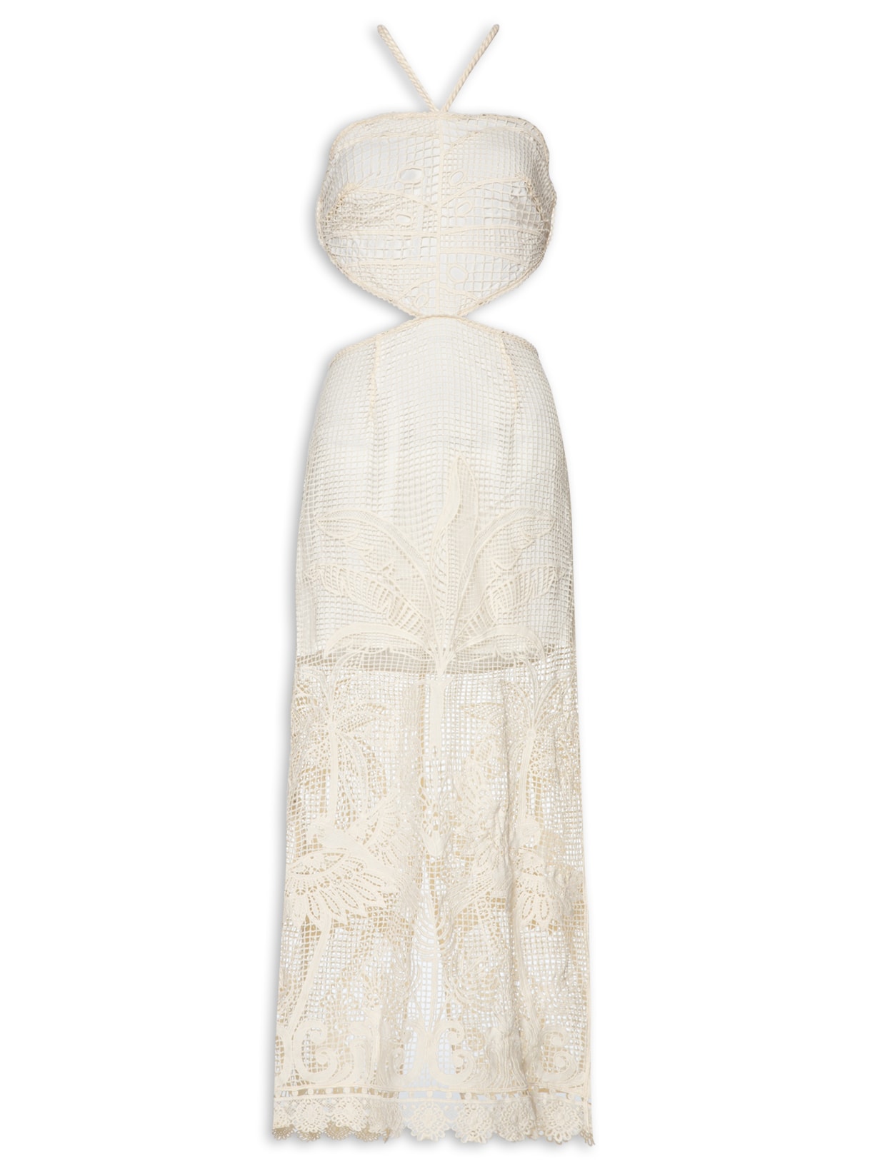 Vestido Guipure Tropical - Branco