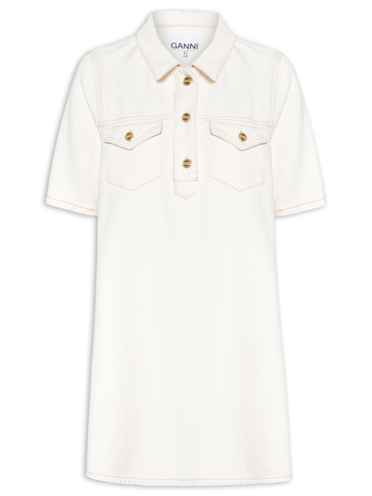 Vestido Heavy Denim Mini Dress - Off White