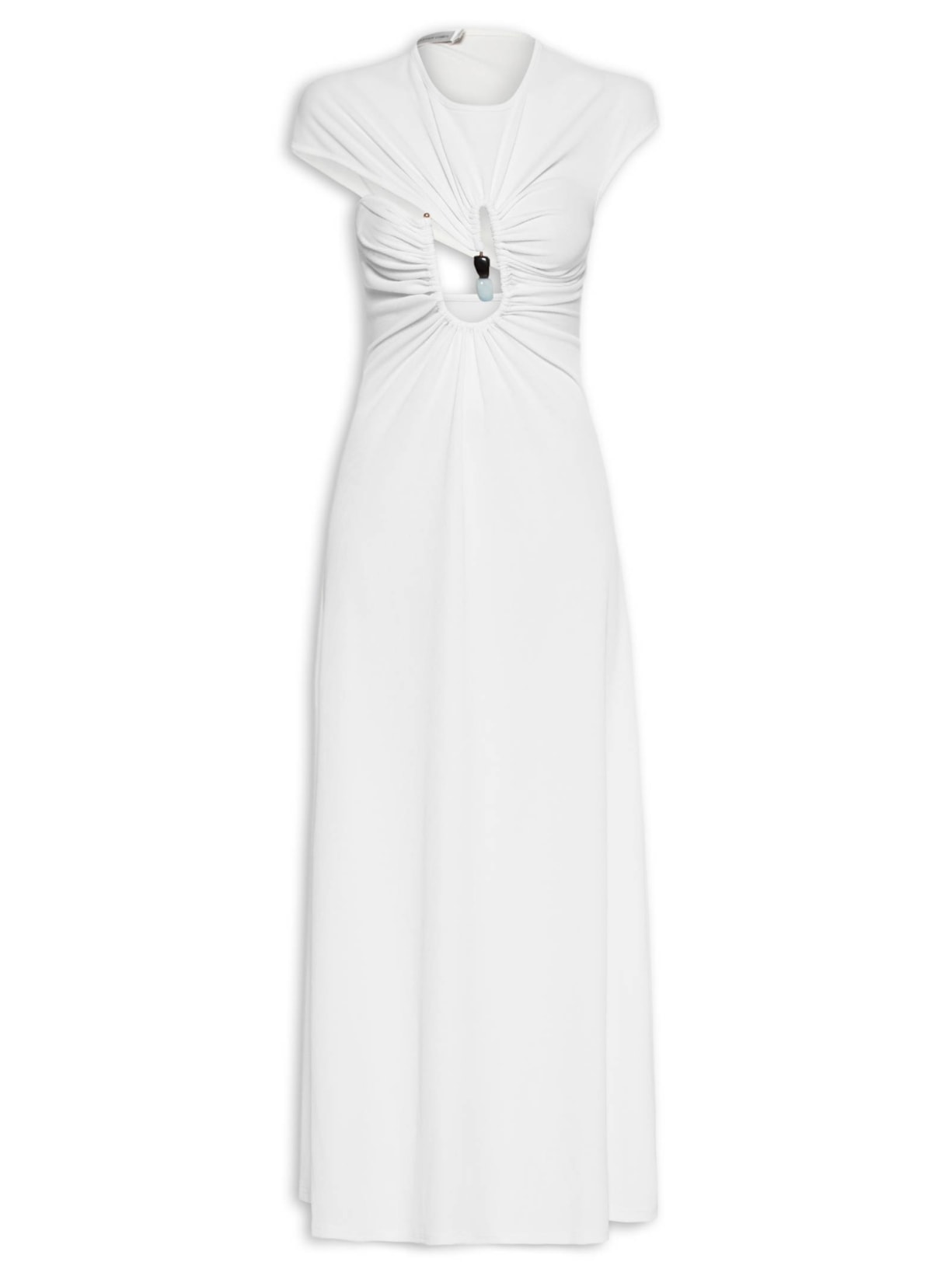 Vestido Helix Crystal Ribbed Tee Dress Branco Christopher Esber
