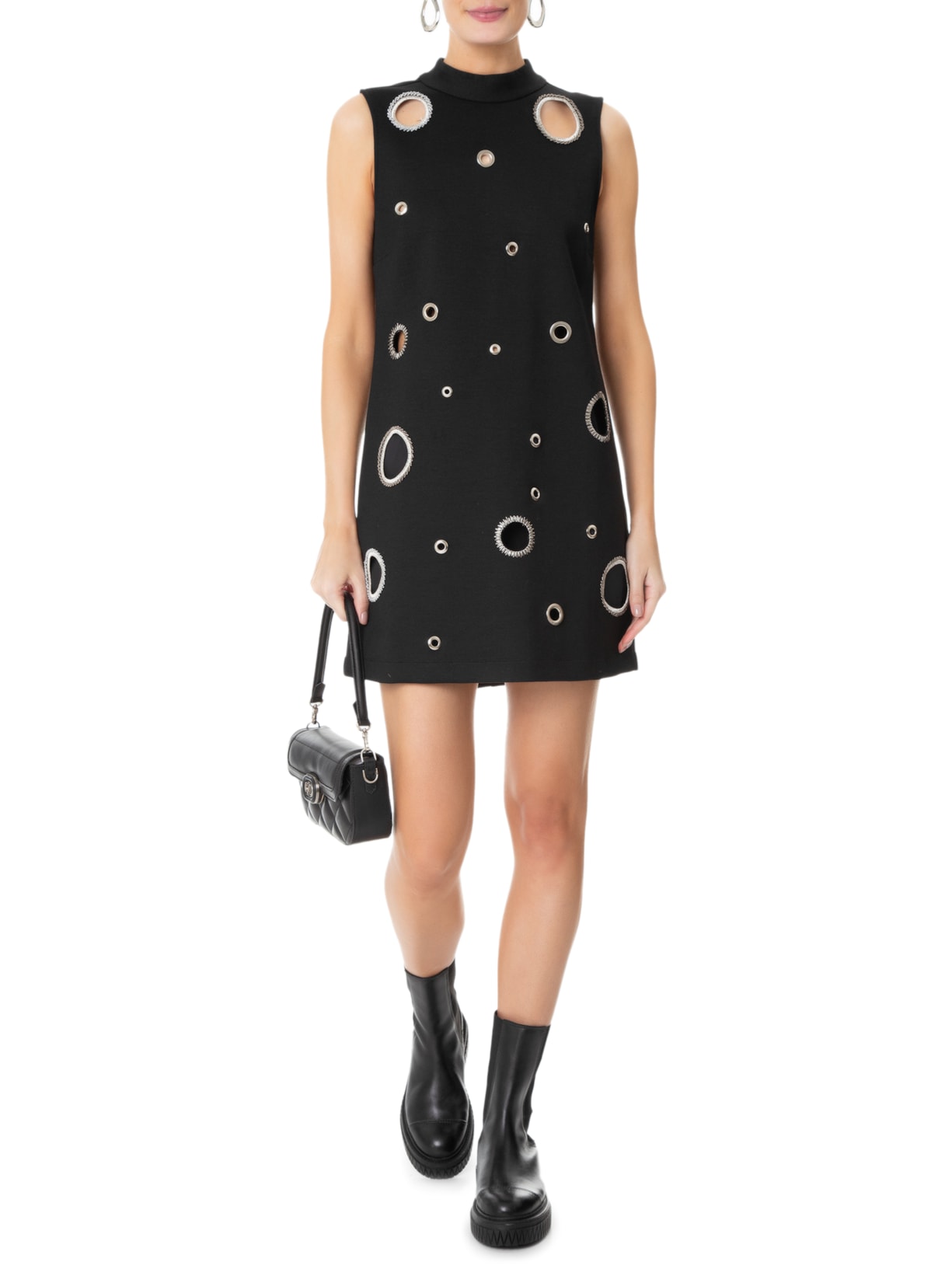 Vestido Ilhoses Tubinho Preto Twenty Four Seven