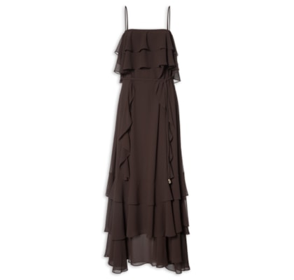 Vestido Ivete Longo - Marrom