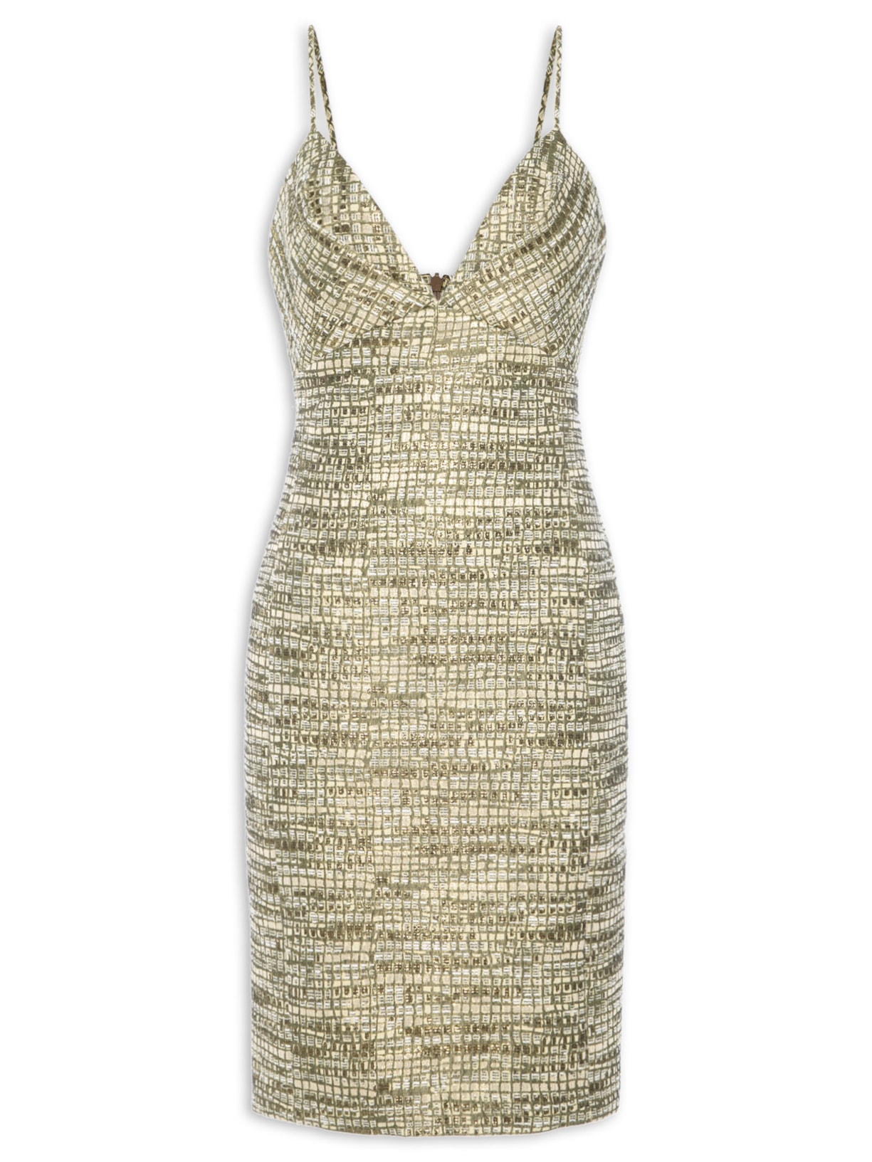 Vestido Jacquard - Dourado