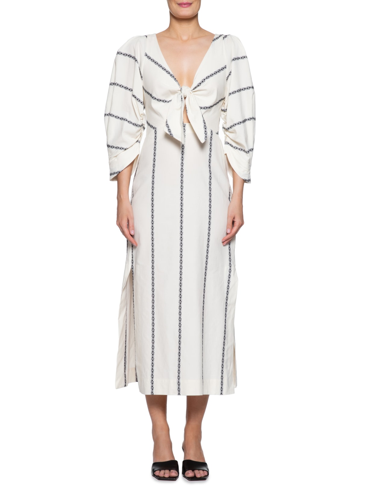 Vestido Jacquard Geo Caleidoscópio Off White Animale