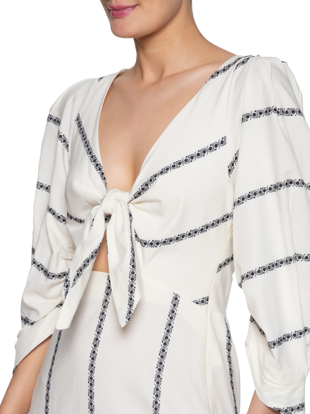 Vestido Jacquard Geo Caleidoscópio Off White Animale