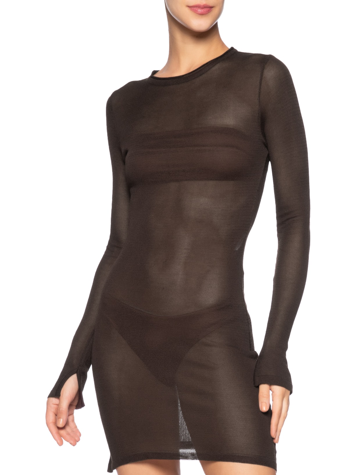 Vestido Jane Tricot Marrom Haight