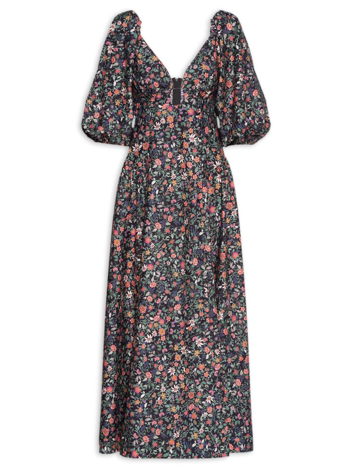 Vestido Jardim Florido - Preto