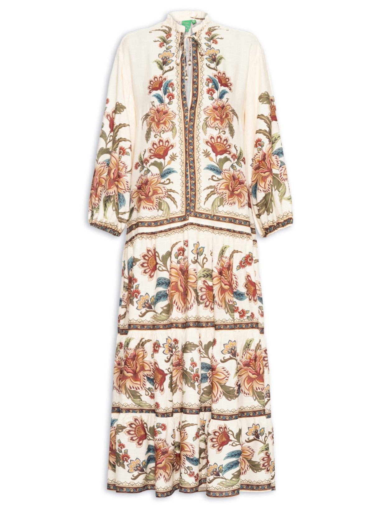 Vestido Jardim Majestoso Bege Farm