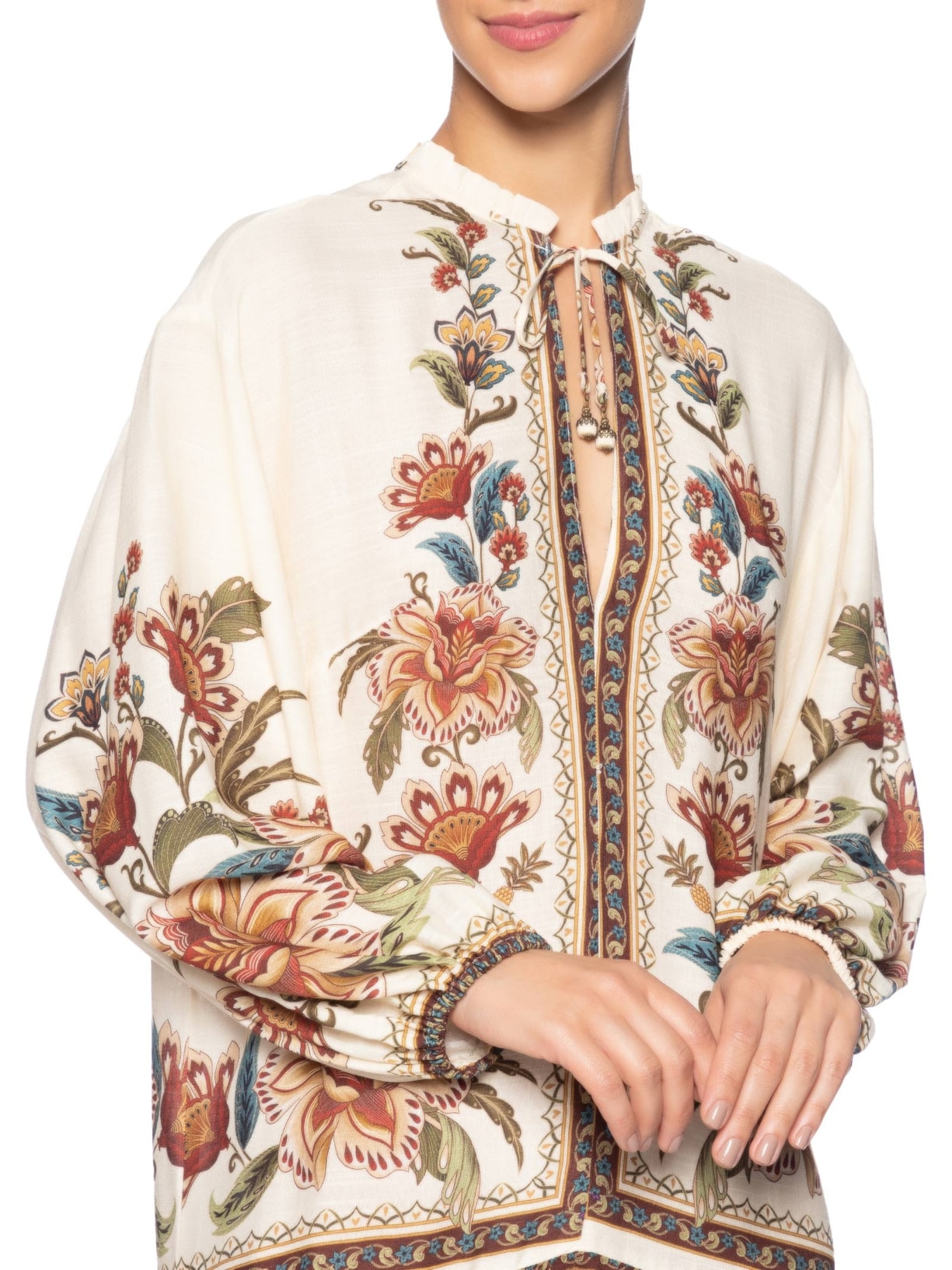 Vestido Jardim Majestoso Bege Farm