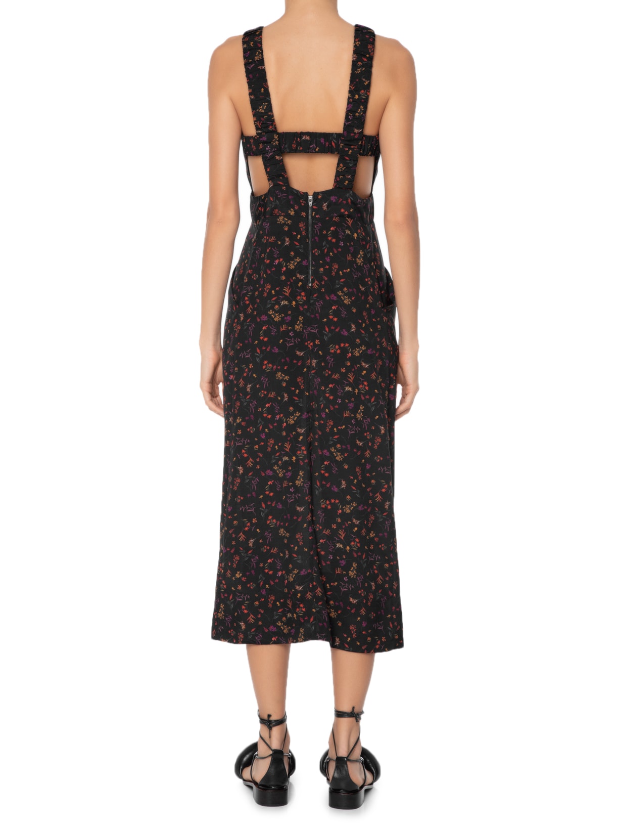 Vestido Jardim Tiny Midi Preto Osklen