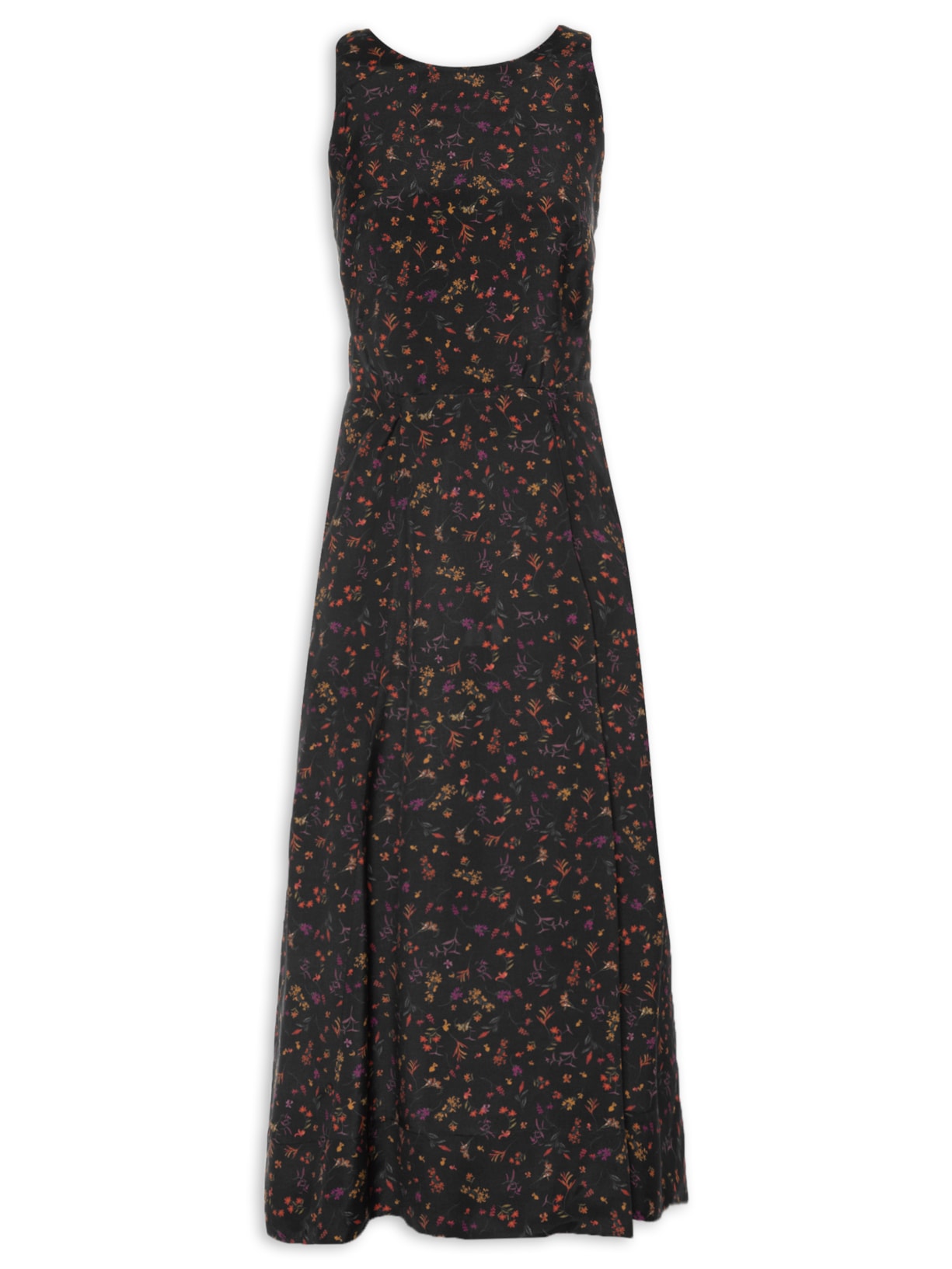 Vestido Jardim Tiny Midi Preto Osklen