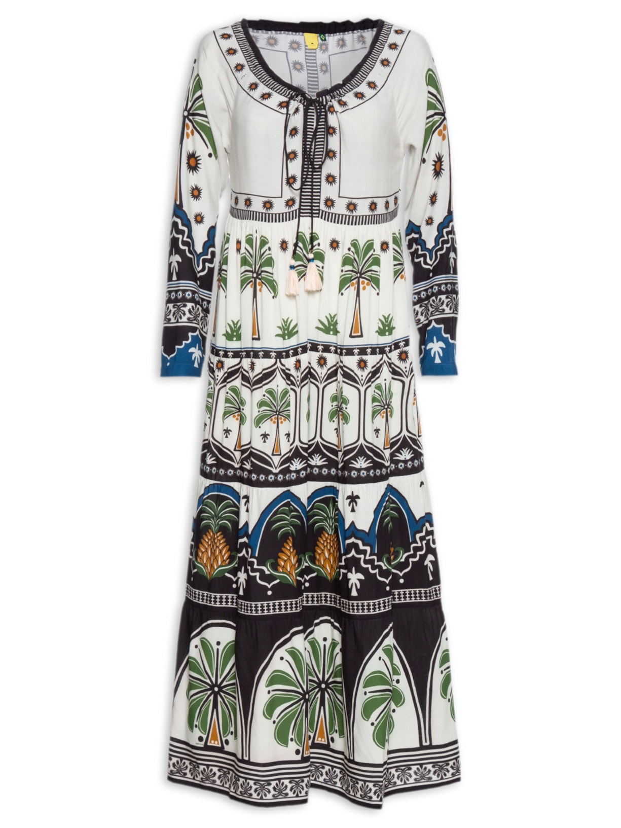 Vestido Jardim Tropical Off White Farm