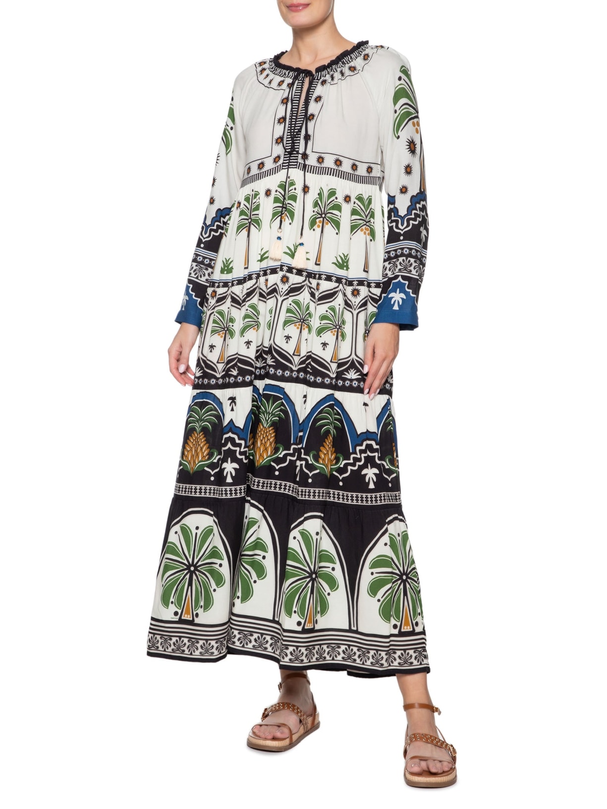 Vestido Jardim Tropical Off White Farm