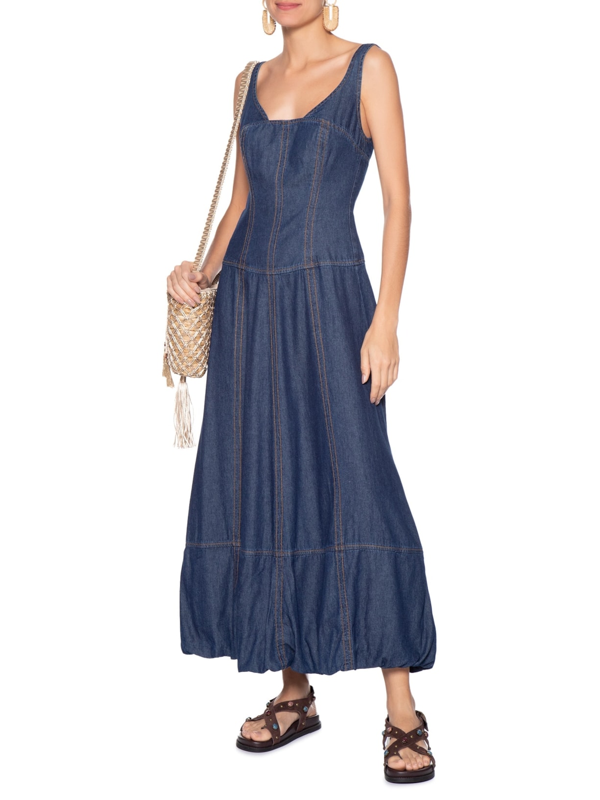 Vestido Jeans Balonê Dark Azul Dress To