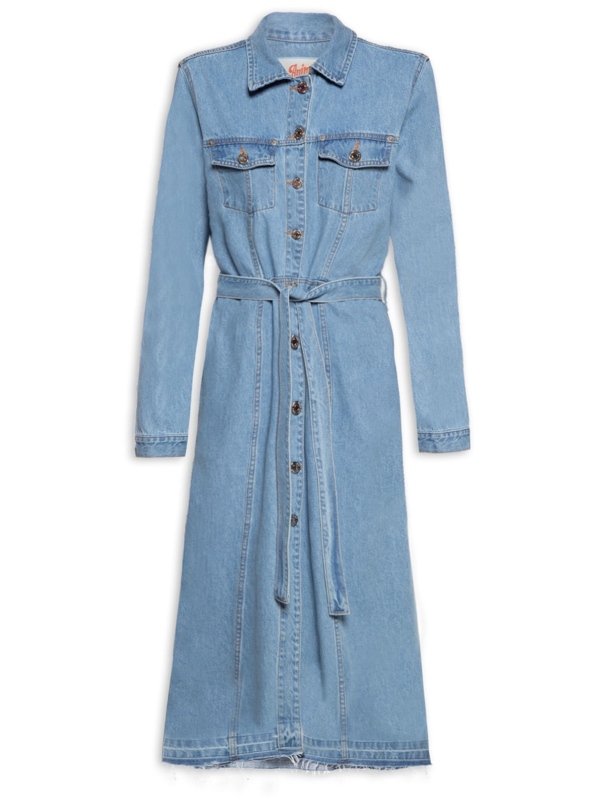 Vestido Jeans Barra Desfeita - Azul