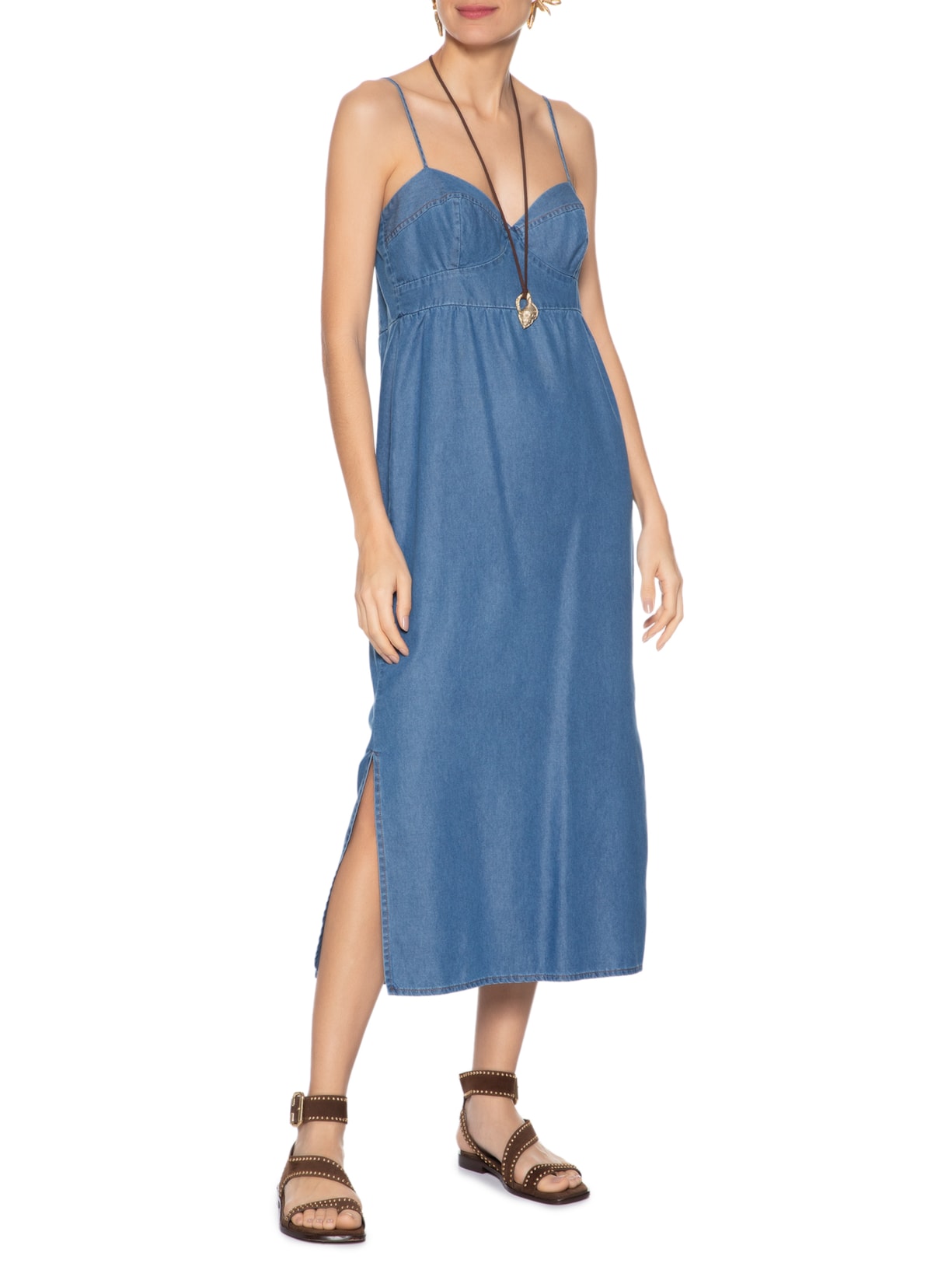 Vestido Jeans Bojo Alcinha Azul Maria Filó