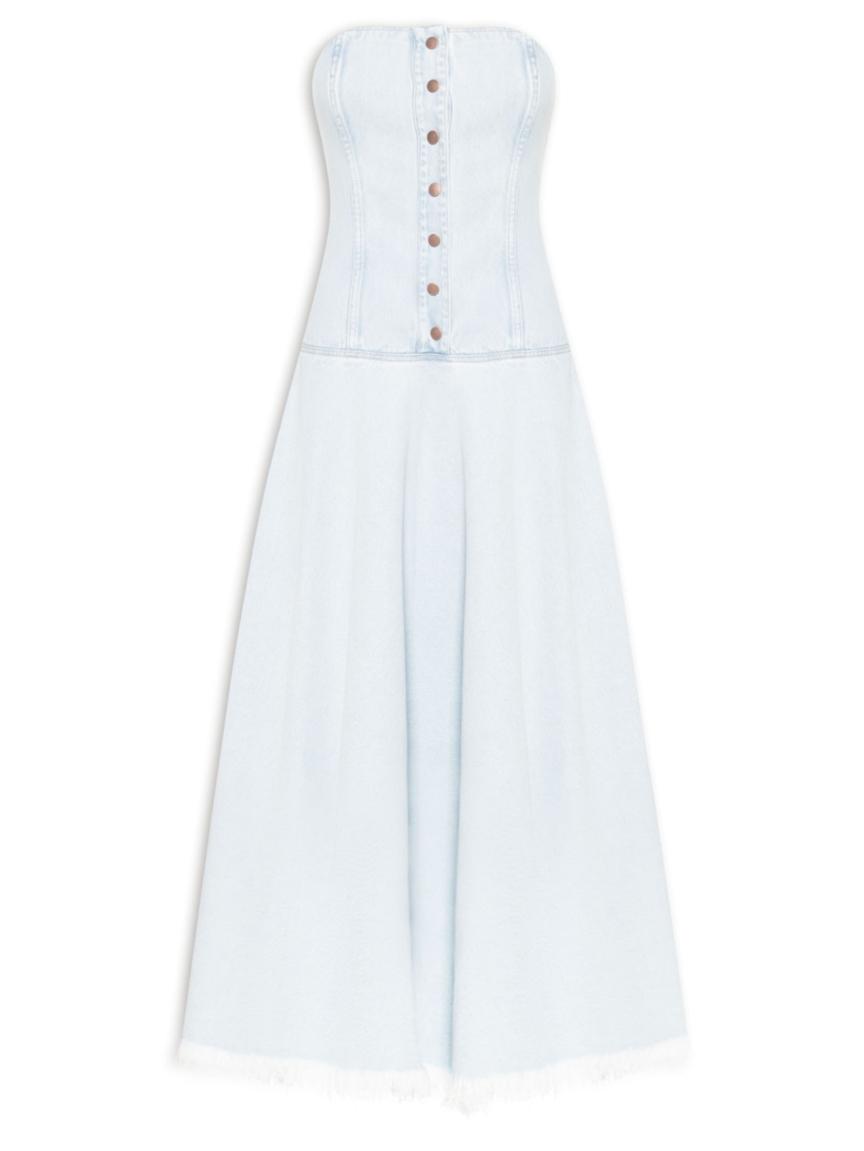 Vestido Jeans Corselet Midi - Azul