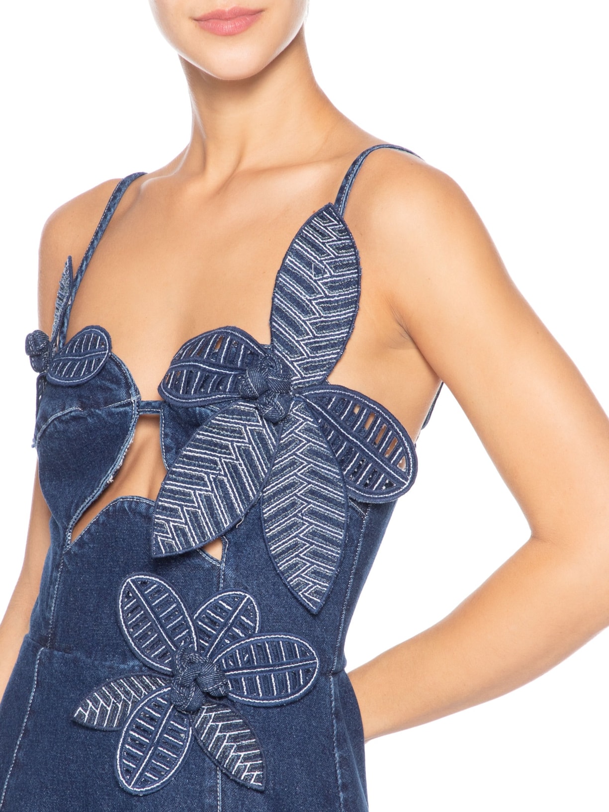 Vestido Jeans Flor Azul Farm