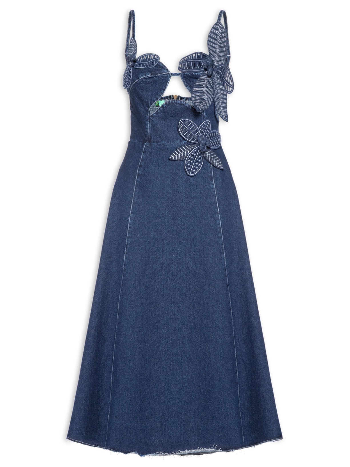 Vestido Jeans Flor - Azul