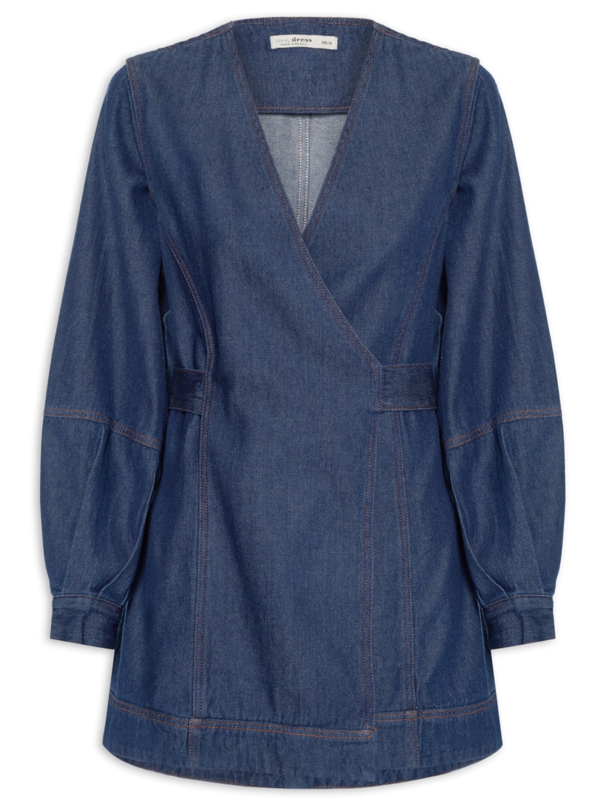 Vestido Jeans Manga - Azul