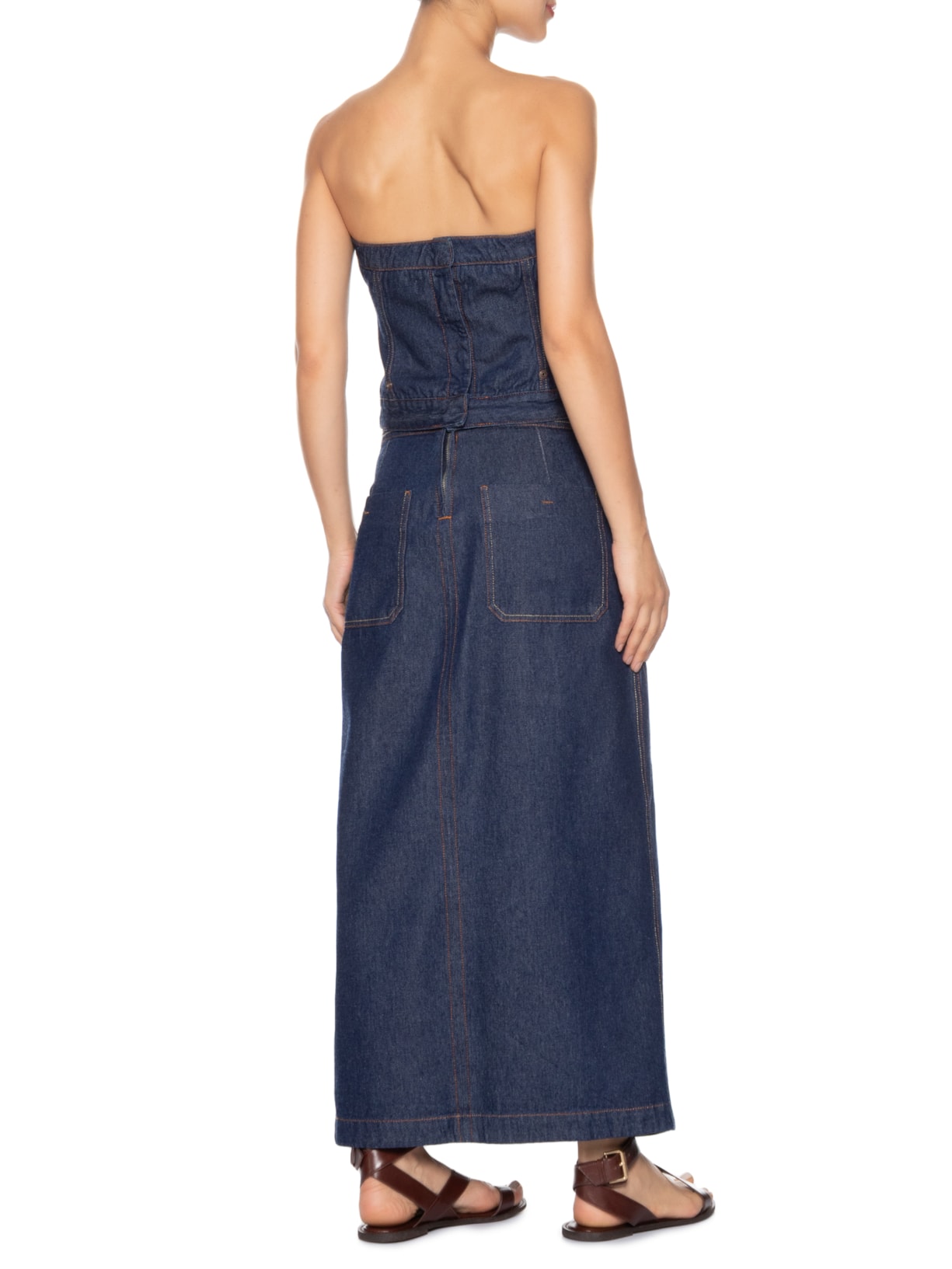 Vestido Jeans Pespontos 3 Em 1 Azul Dress To