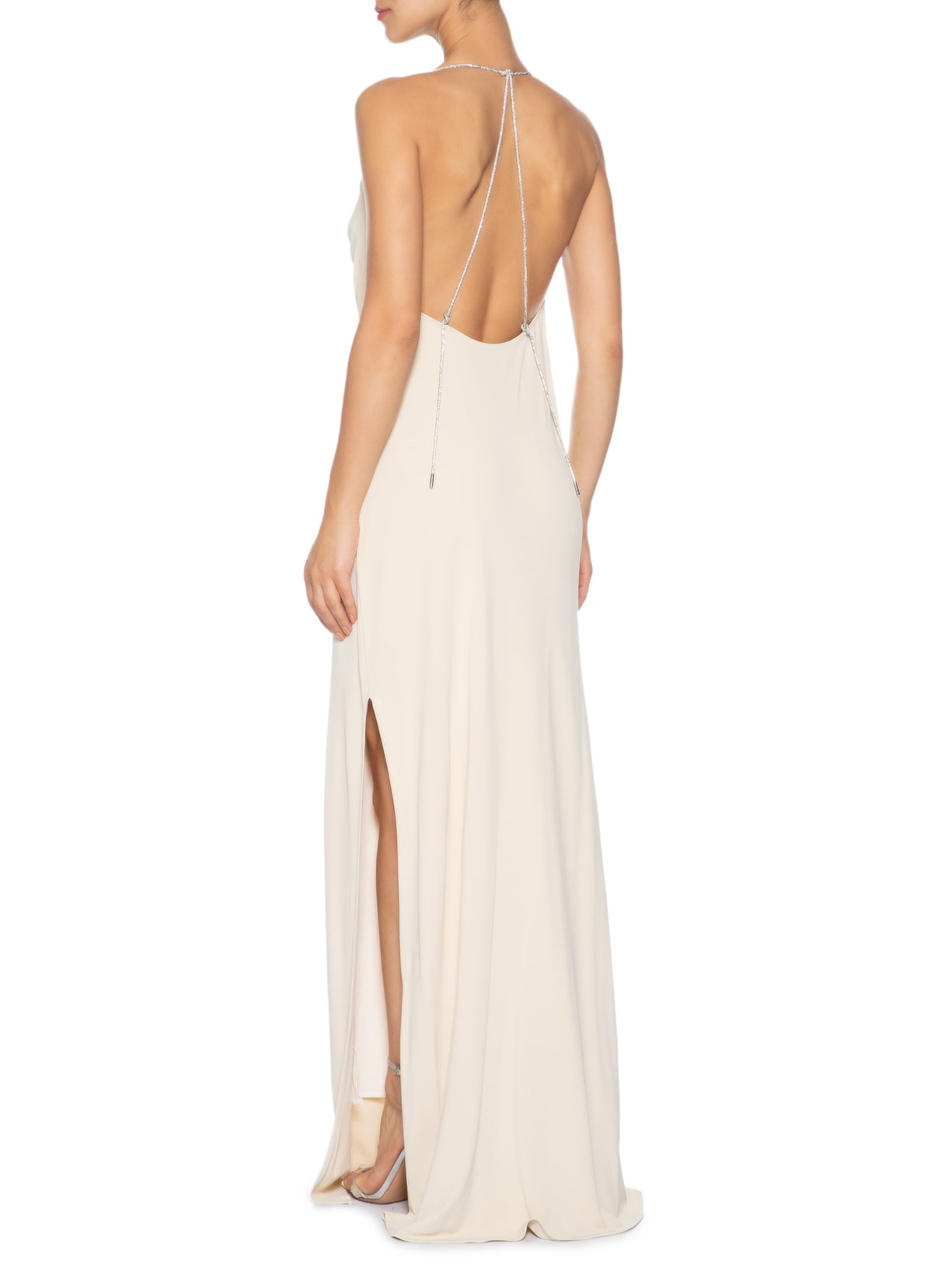 Vestido Jersey Alça Hotfix Bege Animale