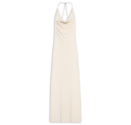 Vestido Jersey Alça Hotfix - Bege