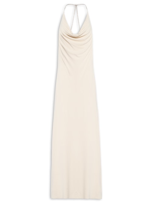 Vestido Jersey Alça Hotfix - Bege